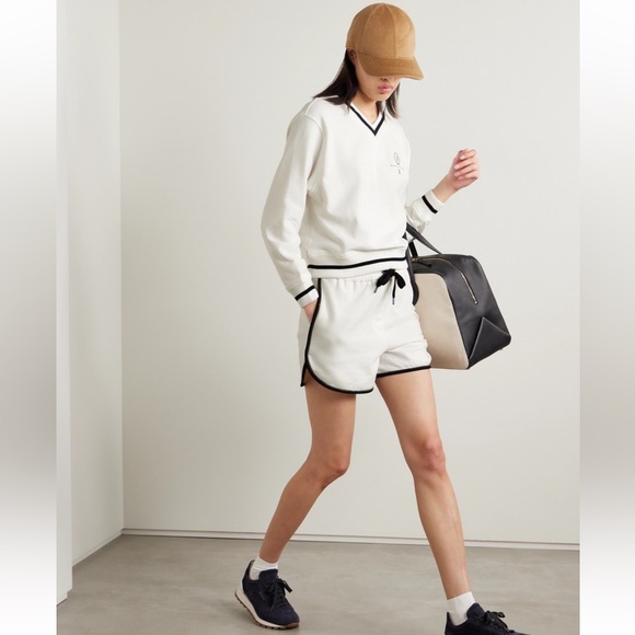 Brunello Cucinelli Pants - Brunello Cucinelli tennis bead embellished cotton jersey shorts size small